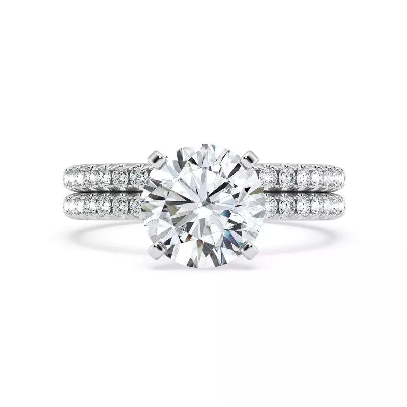 Platinum Signature Hearts & Arrows Hidden Halo Pavé Engagement Ring (1/3ct. tw.)