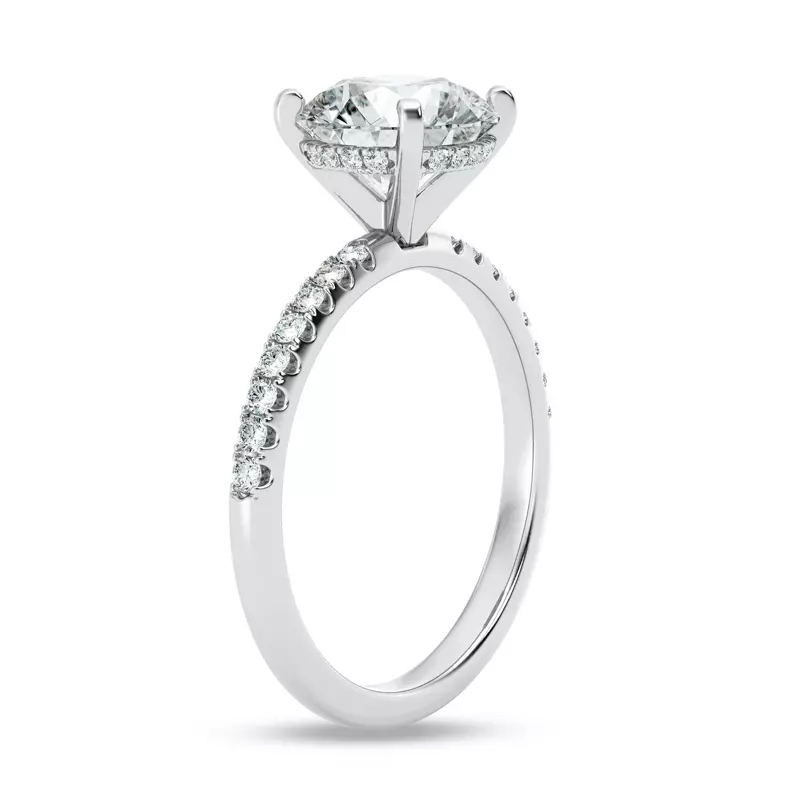 Platinum Signature Hearts & Arrows Hidden Halo Pavé Engagement Ring (1/3ct. tw.)