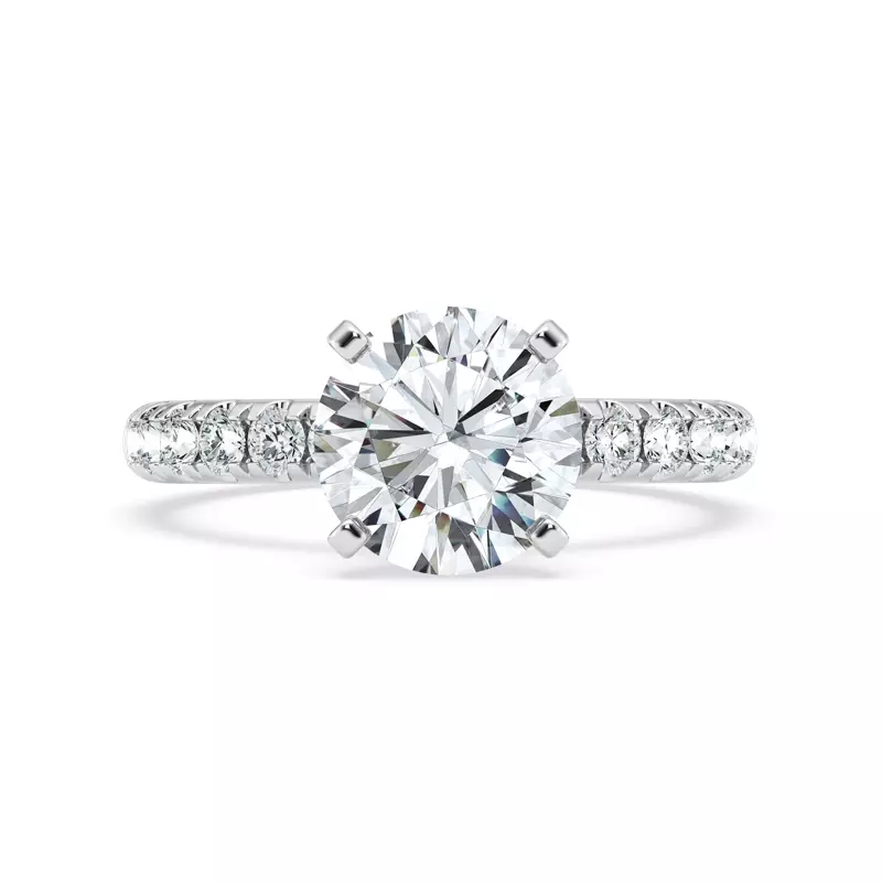 14K White Gold Signature Hearts & Arrows Hidden Halo Pavé Engagement Ring (1/2ct. tw.)