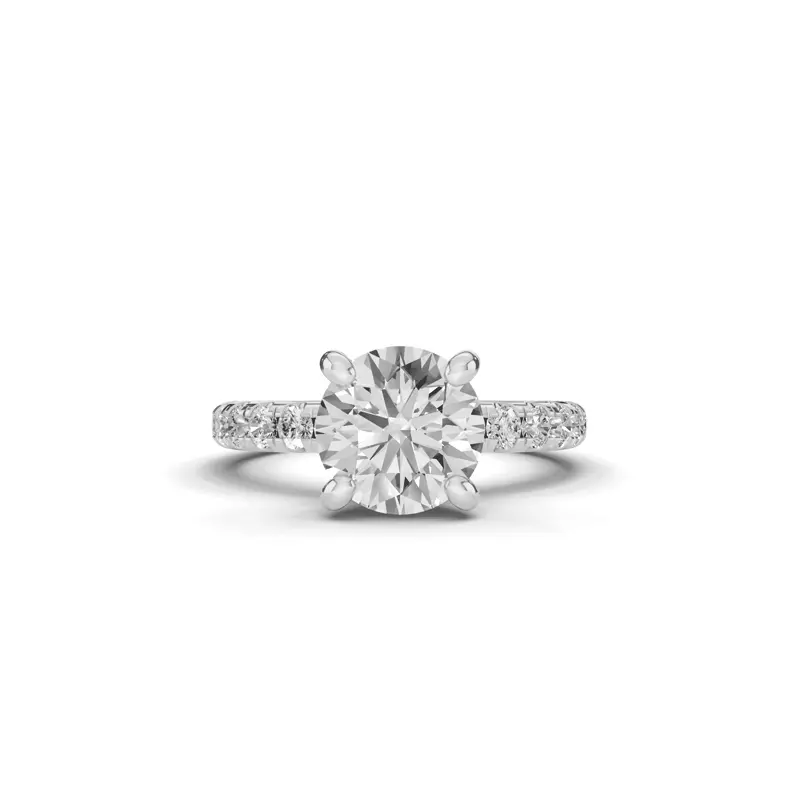 Signature Hearts & Arrows Hidden Halo Pavé Engagement Ring (1/2ct. tw.)