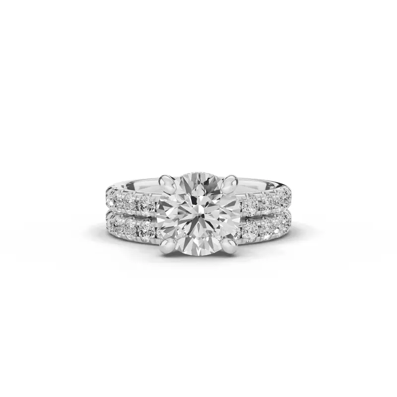 14K White Gold Signature Hearts & Arrows Hidden Halo Pavé Engagement Ring (1/2ct. tw.)