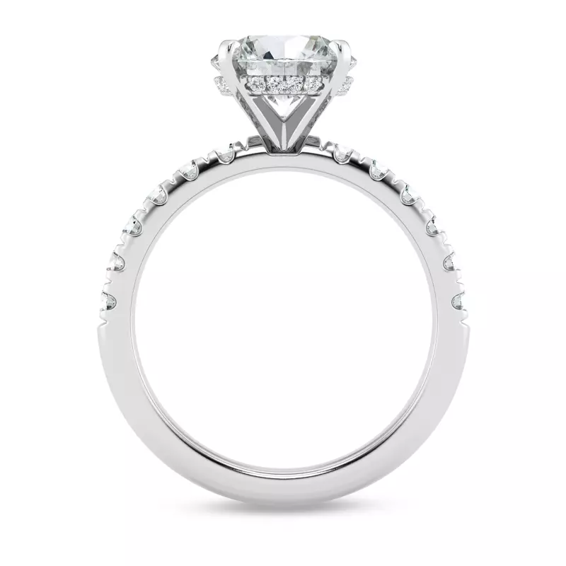 14K White Gold Signature Hearts & Arrows Hidden Halo Pavé Engagement Ring (1/2ct. tw.)