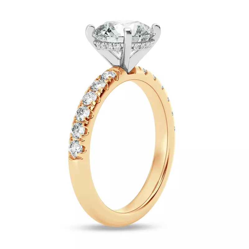 14K Yellow Gold Signature Hearts & Arrows Hidden Halo Pavé Engagement Ring (1/2ct. tw.)