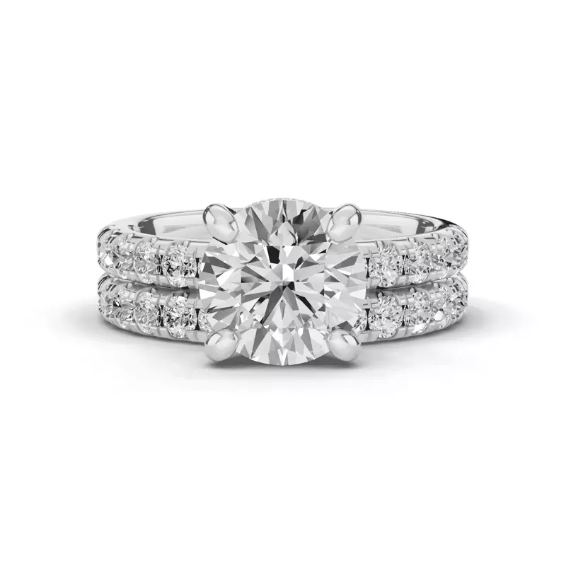 Platinum Signature Hearts & Arrows Hidden Halo Pavé Engagement Ring (1/2ct. tw.)