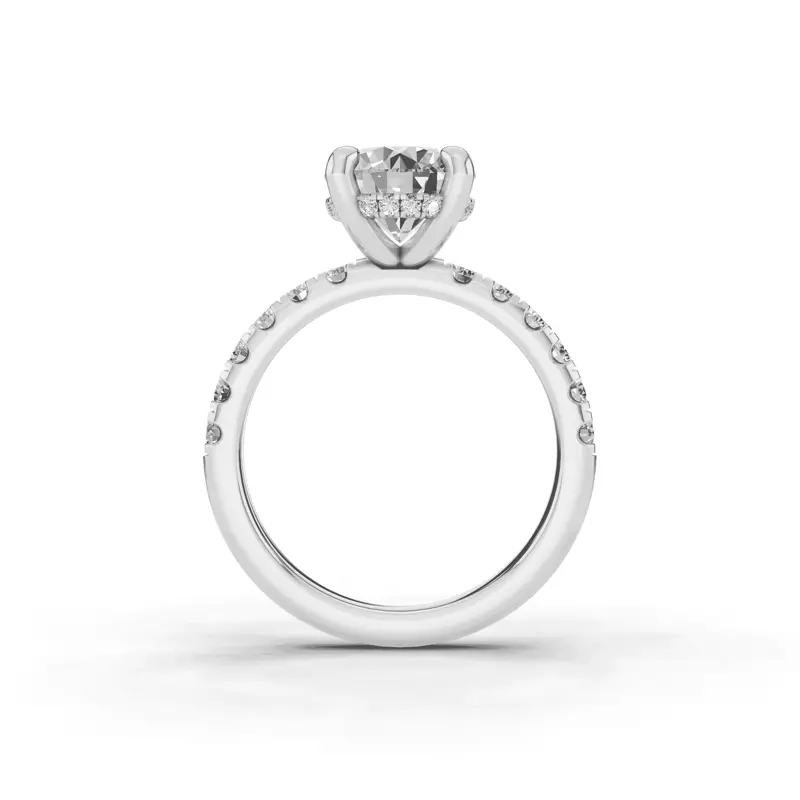 Platinum Signature Hearts & Arrows Hidden Halo Pavé Engagement Ring (1/2ct. tw.)