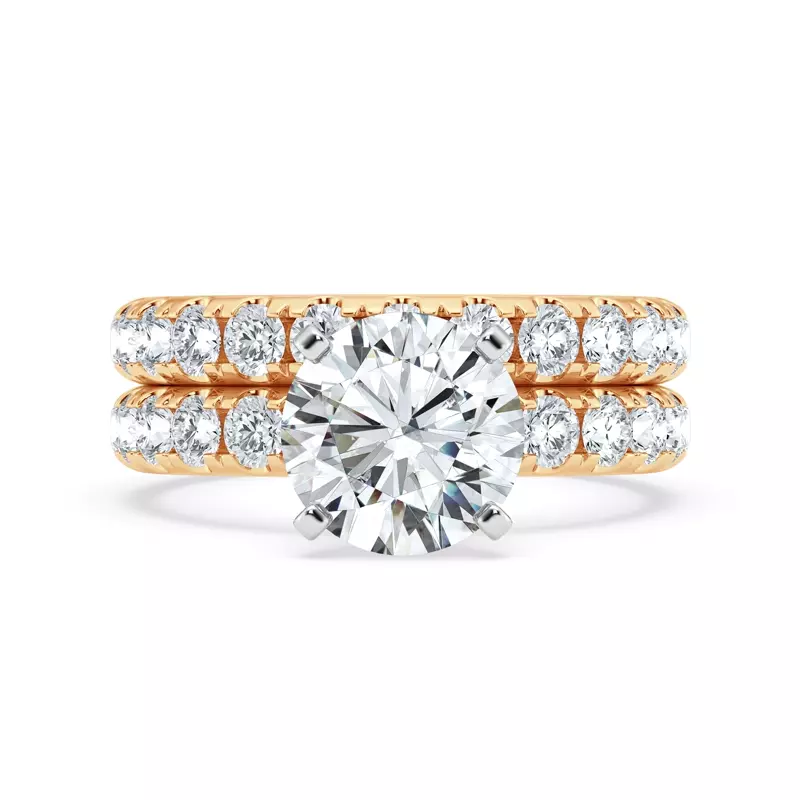 14K Yellow Gold Signature Hearts & Arrows Hidden Halo Pavé Engagement Ring (3/4ct. tw.)