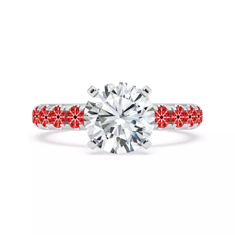 Platinum Signature Hearts & Arrows Hidden Halo Pavé Engagement Ring (3/4ct. tw.)