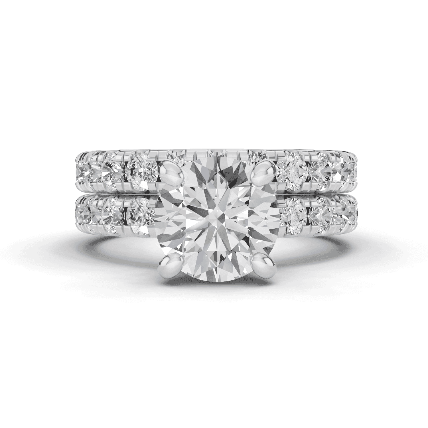 Platinum Signature Hearts & Arrows Hidden Halo Pavé Engagement Ring (3/4ct. tw.)