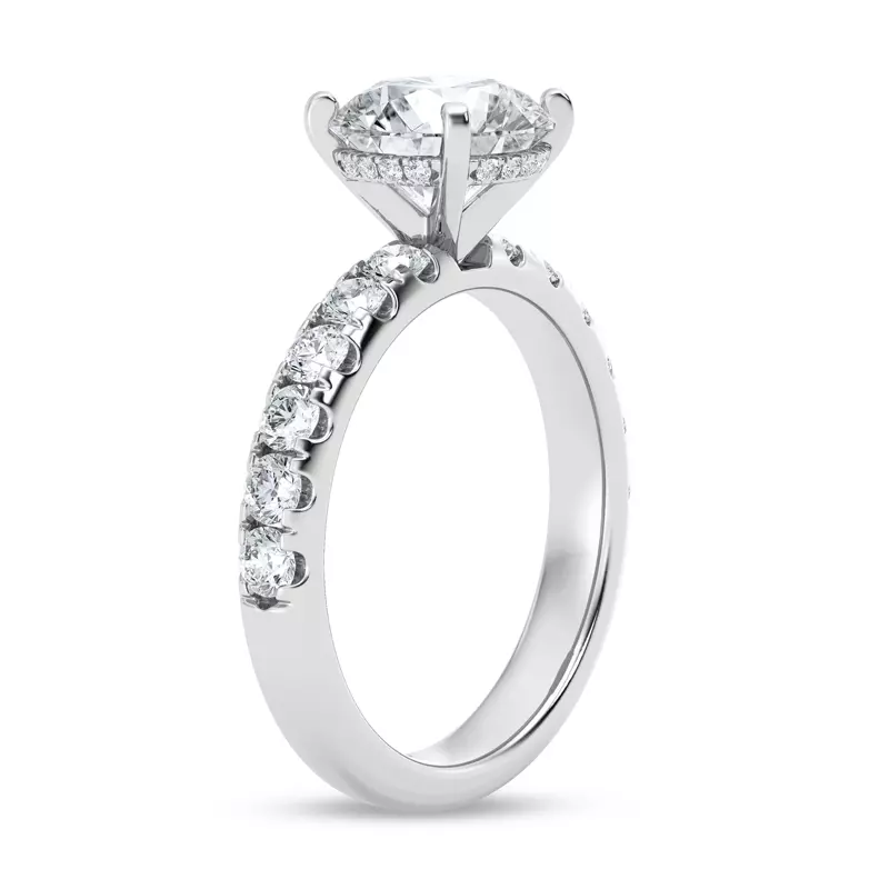 Platinum Signature Hearts & Arrows Hidden Halo Pavé Engagement Ring (3/4ct. tw.)