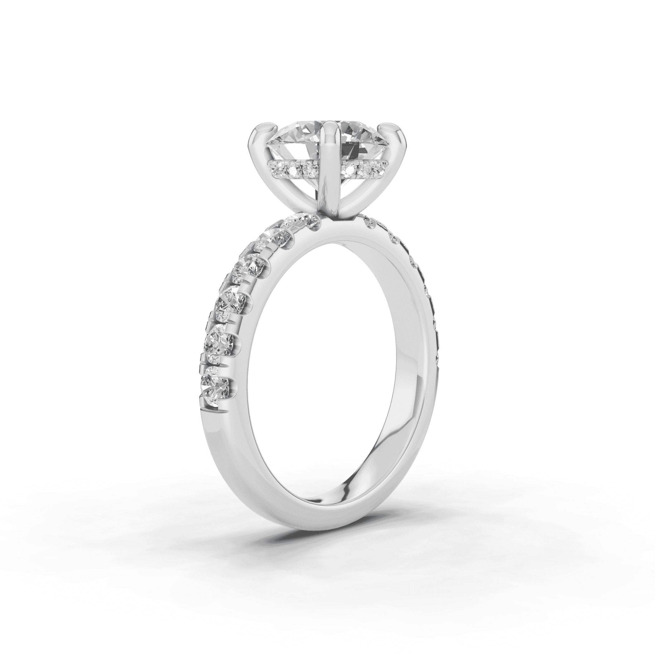 Platinum Signature Hearts & Arrows Hidden Halo Pavé Engagement Ring (3/4ct. tw.)