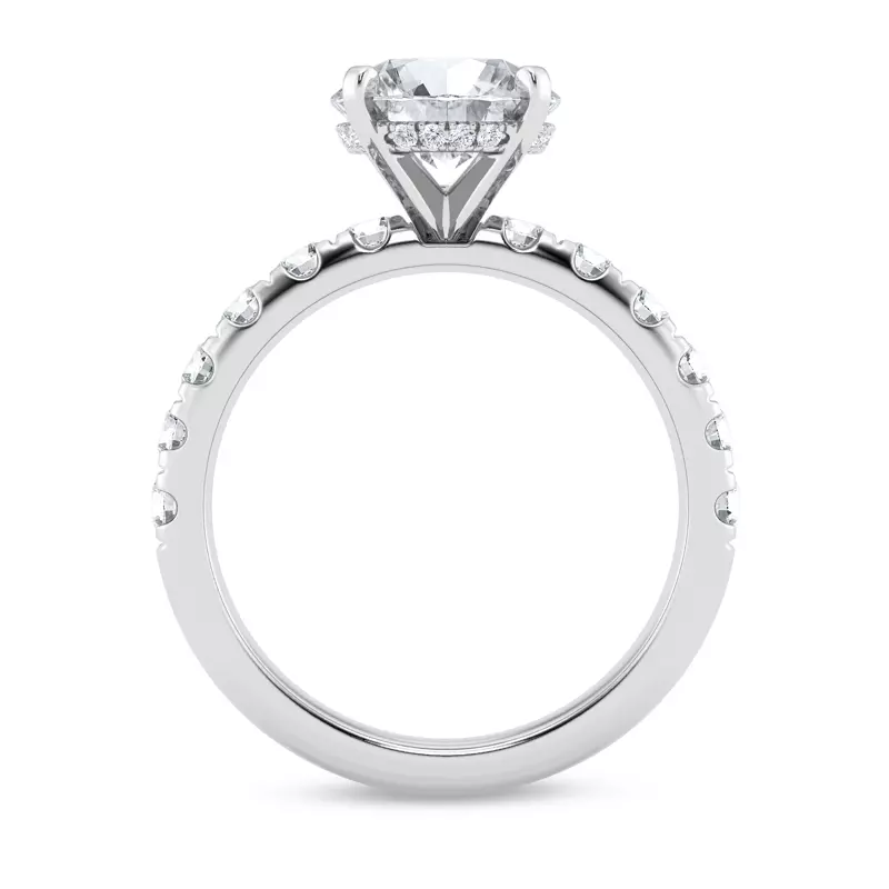 Platinum Signature Hearts & Arrows Hidden Halo Pavé Engagement Ring (3/4ct. tw.)