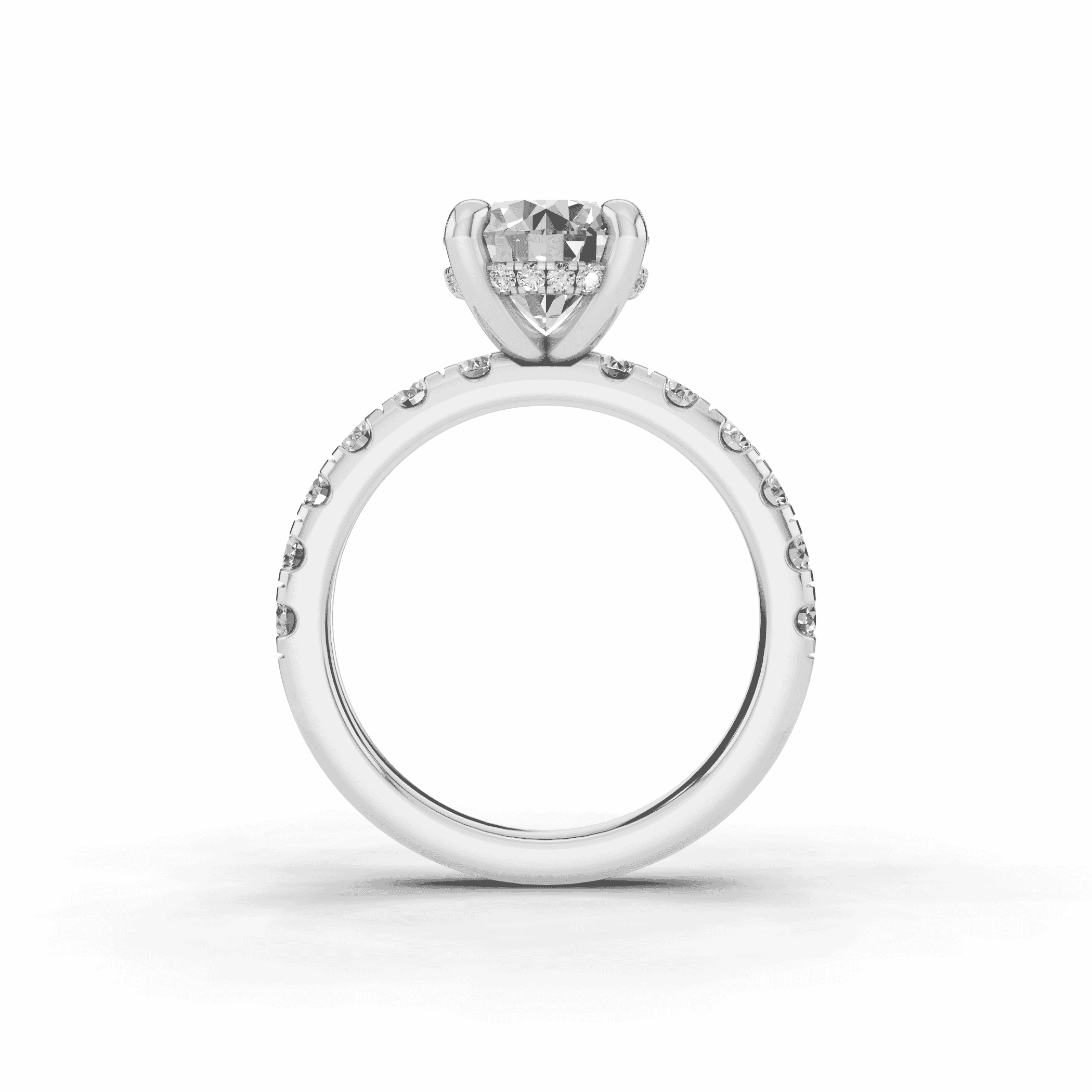 Platinum Signature Hearts & Arrows Hidden Halo Pavé Engagement Ring (3/4ct. tw.)