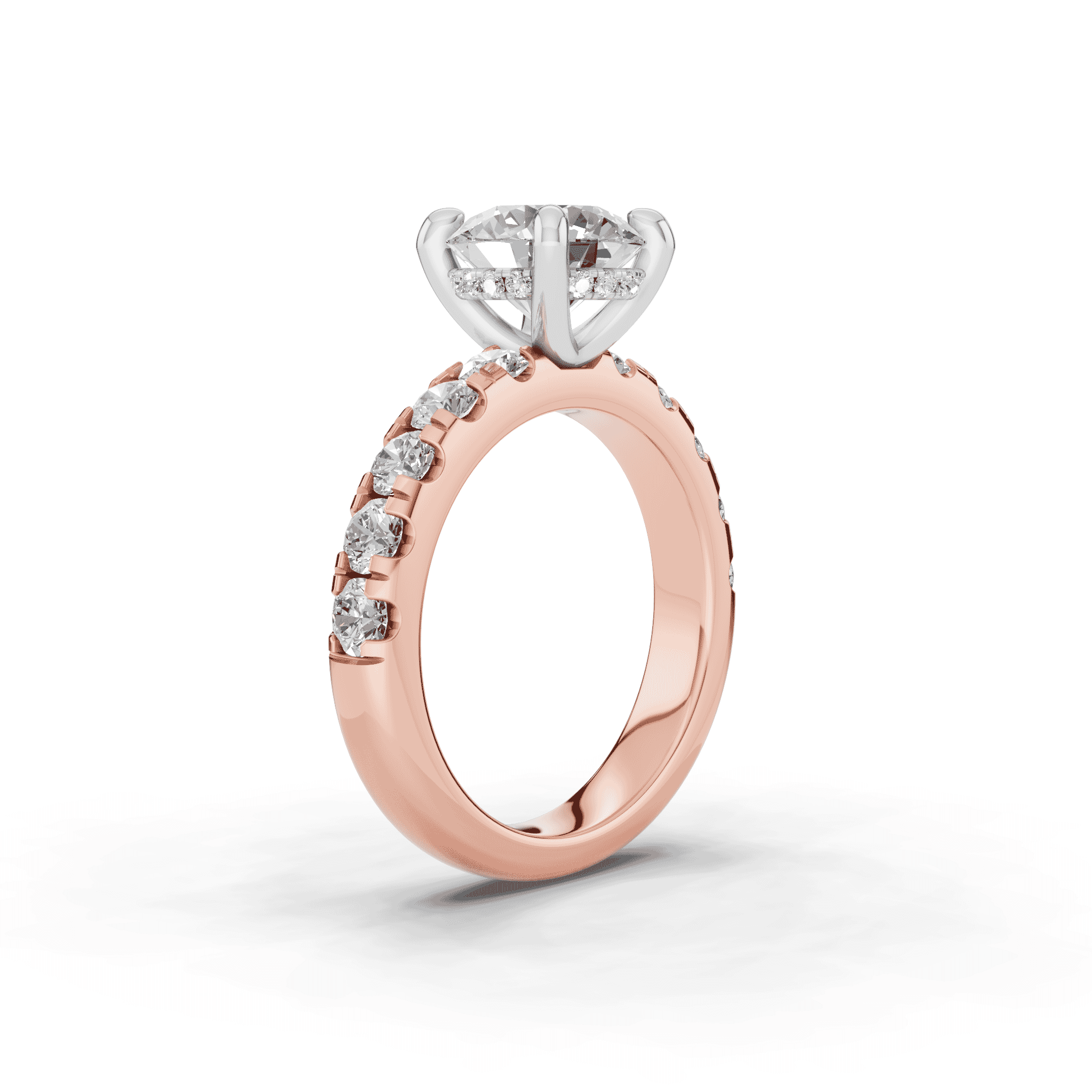 14K Rose Gold Tradition Hidden Halo Pavé Engagement Ring (1.00ct. tw.)
