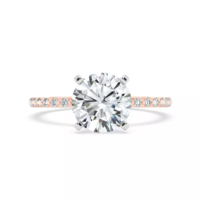 14K Rose Gold Tradition Pavé Shared Prong Engagement Ring (1/5ct. tw.)