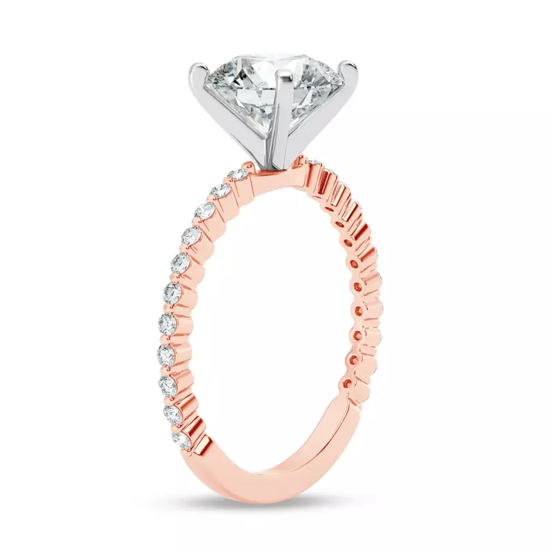 14K Rose Gold Tradition Pavé Shared Prong Engagement Ring (1/5ct. tw.)