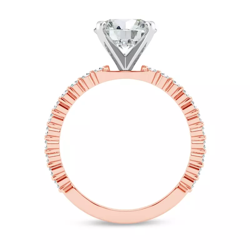 14K Rose Gold Tradition Pavé Shared Prong Engagement Ring (1/5ct. tw.)