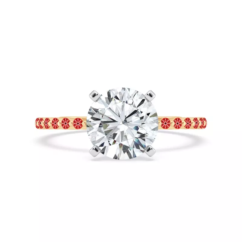14K Yellow Gold Signature Hearts & Arrows Shared Prong Engagement Ring (1/5ct. tw.)