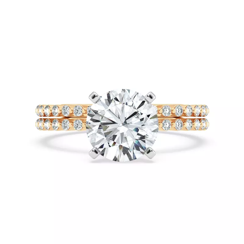 14K Yellow Gold Signature Hearts & Arrows Shared Prong Engagement Ring (1/5ct. tw.)