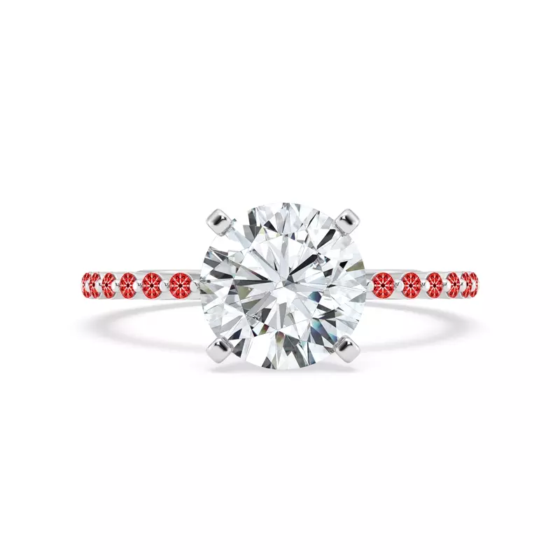 Platinum Signature Hearts & Arrows Shared Prong Engagement Ring (1/5ct. tw.)