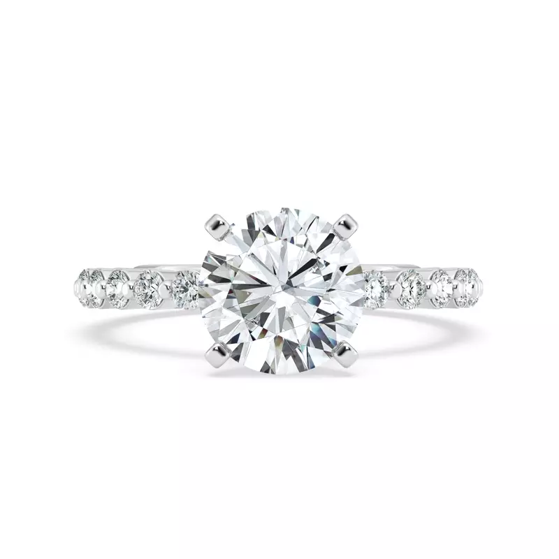 Platinum Tradition Pavé Shared Prong Engagement Ring (1/2ct. tw.)