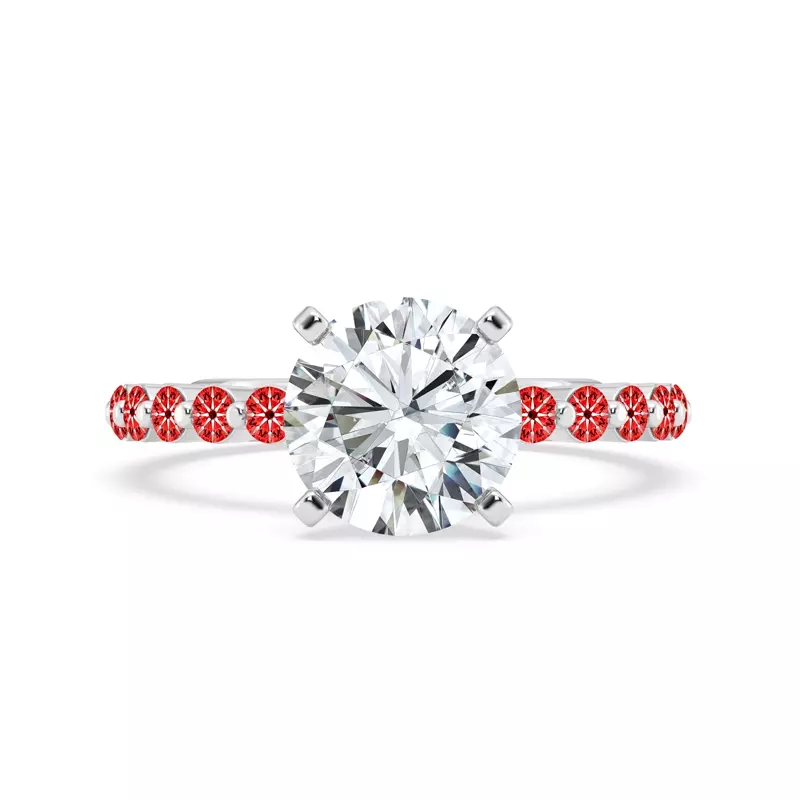 Platinum Tradition Pavé Shared Prong Engagement Ring (1/2ct. tw.)