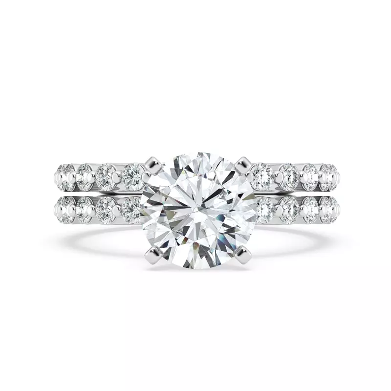 Platinum Tradition Pavé Shared Prong Engagement Ring (1/2ct. tw.)