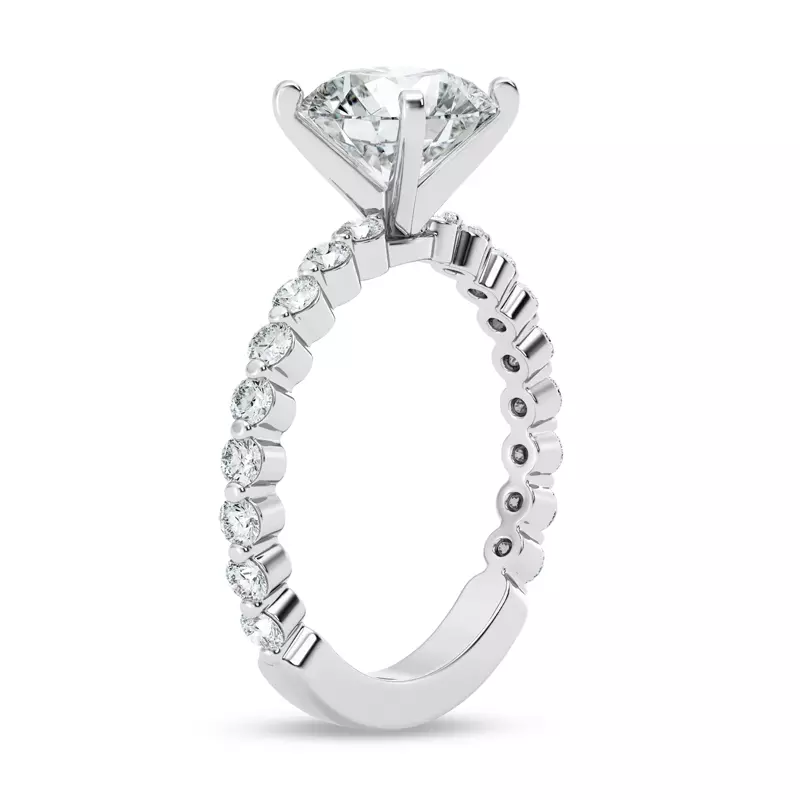 Platinum Tradition Pavé Shared Prong Engagement Ring (1/2ct. tw.)