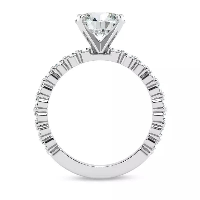 Platinum Tradition Pavé Shared Prong Engagement Ring (1/2ct. tw.)