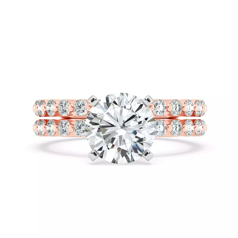 18K Rose Gold Signature Hearts & Arrows Shared Prong Engagement Ring (1/2ct. tw.)