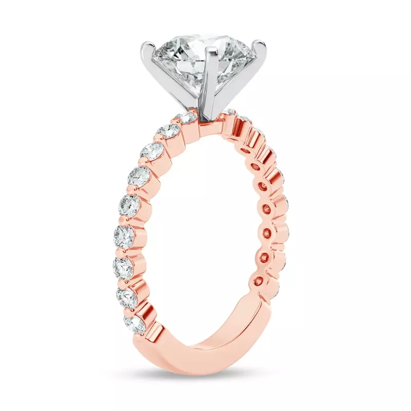 18K Rose Gold Signature Hearts & Arrows Shared Prong Engagement Ring (1/2ct. tw.)