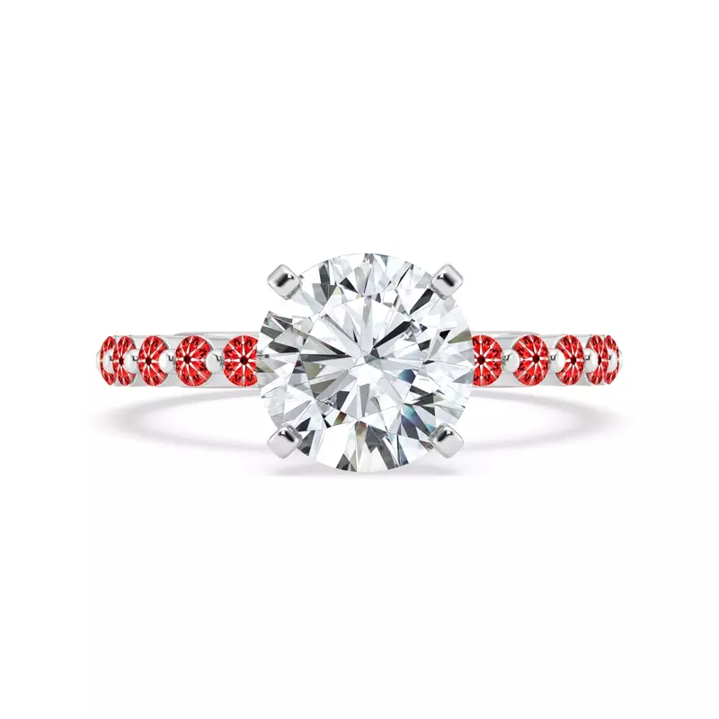Platinum Signature Hearts & Arrows Hidden Halo Shared Prong Engagement Ring (.60ct. tw.)