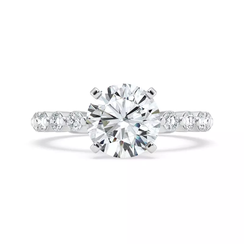 Signature Hearts & Arrows Hidden Halo Shared Prong Engagement Ring (.80ct. tw.)