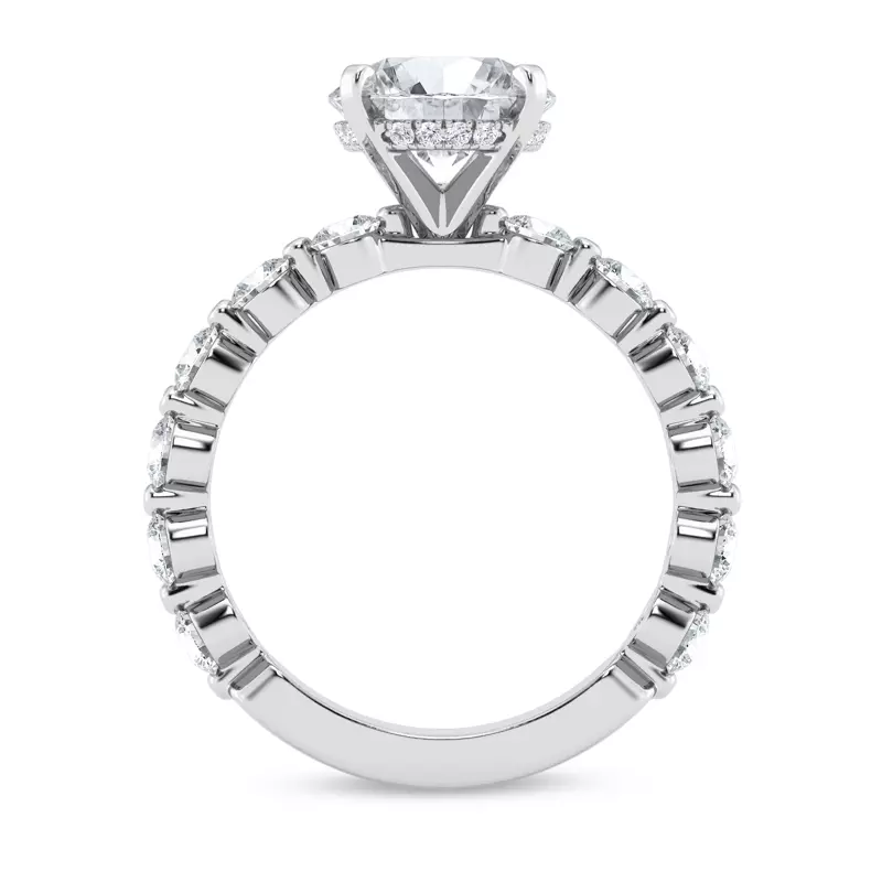 14K White Gold Tradition Pavé Shared Prong Hidden Halo Engagement Ring (1.05ct. tw.)