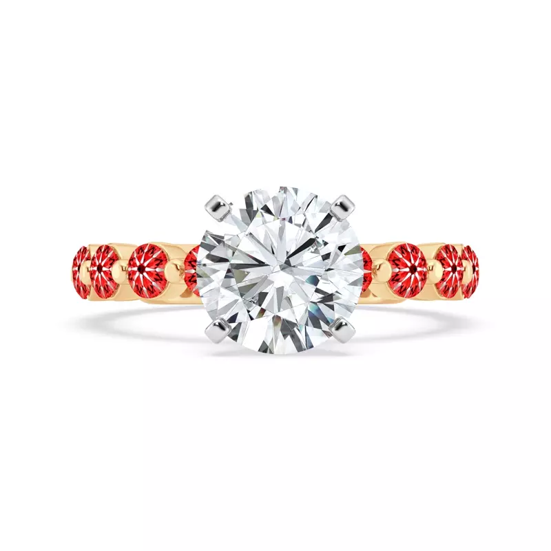 18K Yellow Gold Signature Hearts & Arrows Hidden Halo Shared Prong Engagement Ring (1.00ct. tw.)