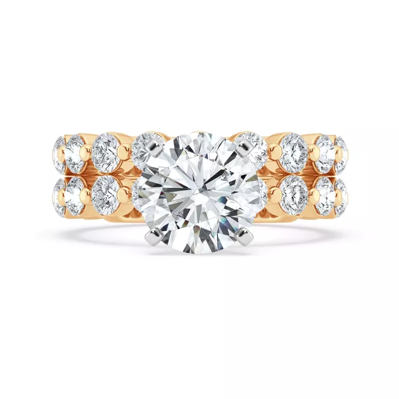 18K Yellow Gold Signature Hearts & Arrows Hidden Halo Shared Prong Engagement Ring (1.00ct. tw.)