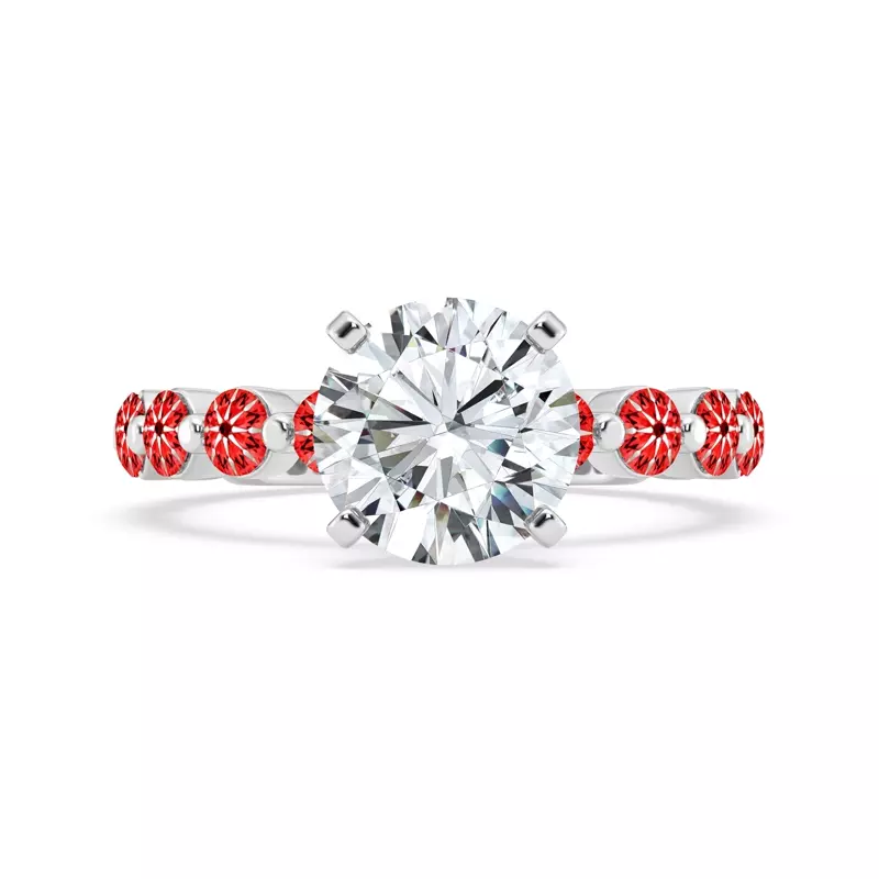 Platinum Signature Hearts & Arrows Hidden Halo Shared Prong Engagement Ring (1.00ct. tw.)