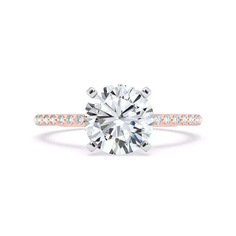 14K Rose Gold Tradition Shared Prong Pavé Cathedral Engagement Ring (1/4ct. tw.)