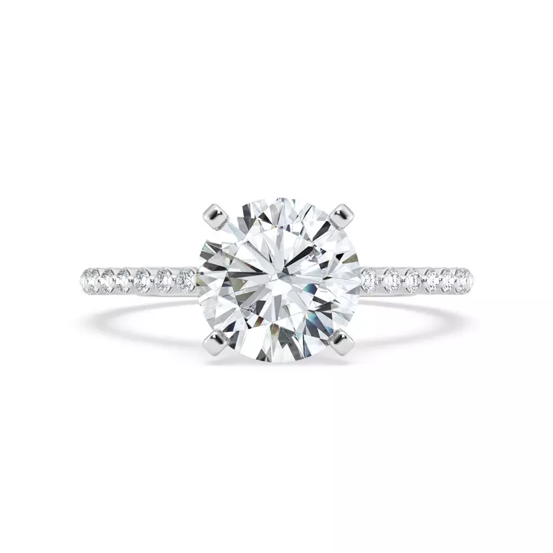 Platinum Tradition Shared Prong Pavé Cathedral Engagement Ring (1/4ct. tw.)