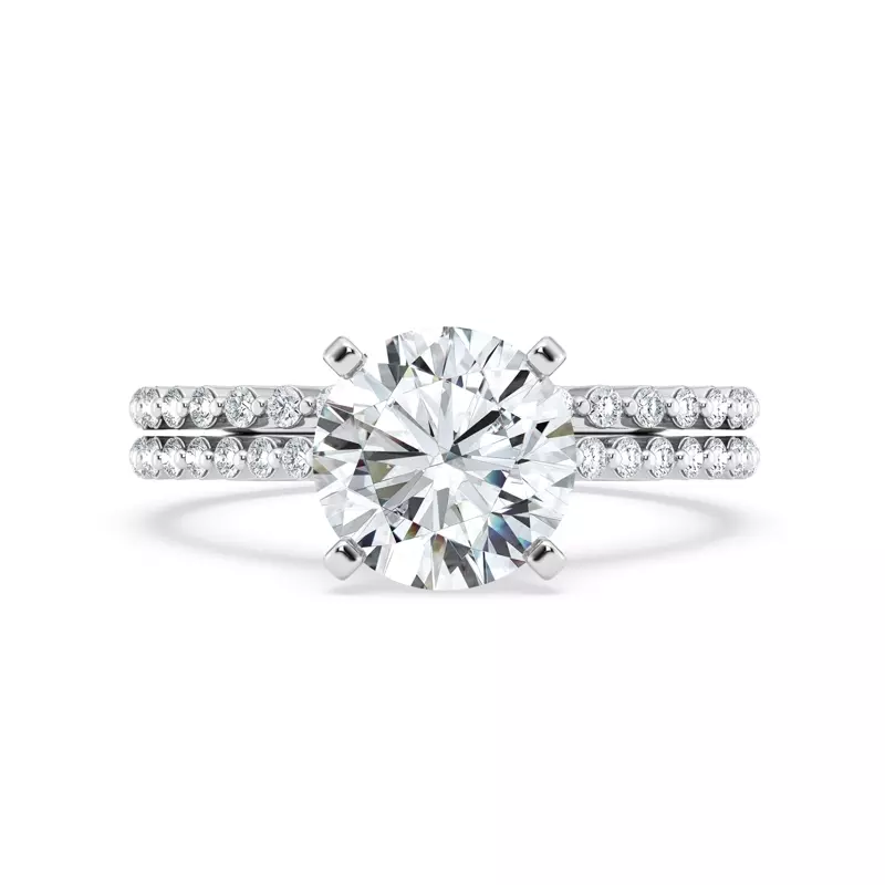 Platinum Tradition Shared Prong Pavé Cathedral Engagement Ring (1/4ct. tw.)