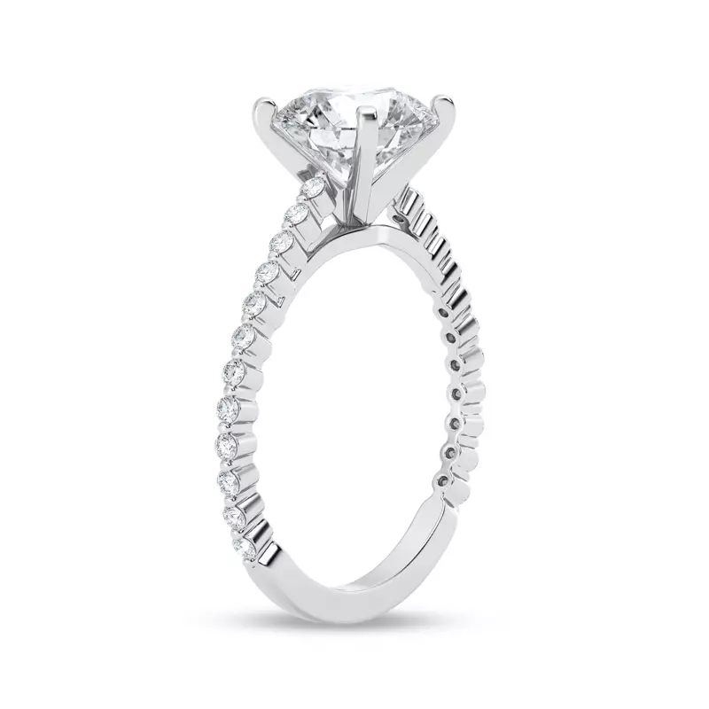 Platinum Tradition Shared Prong Pavé Cathedral Engagement Ring (1/4ct. tw.)