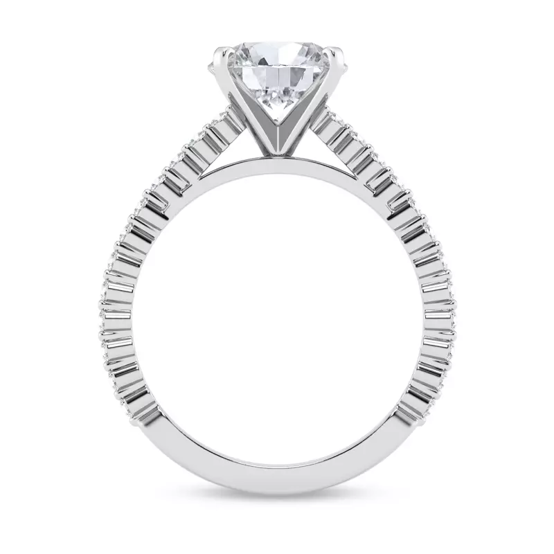 Platinum Tradition Shared Prong Pavé Cathedral Engagement Ring (1/4ct. tw.)