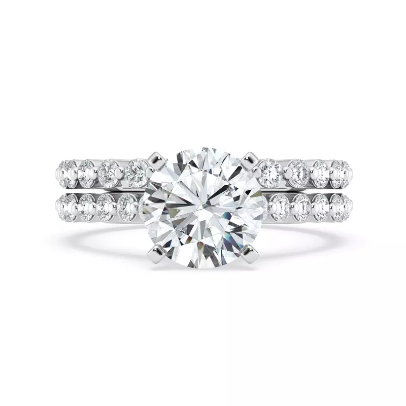 Platinum Tradition Shared Prong Pavé Cathedral Engagement Ring (1/2ct. tw.)