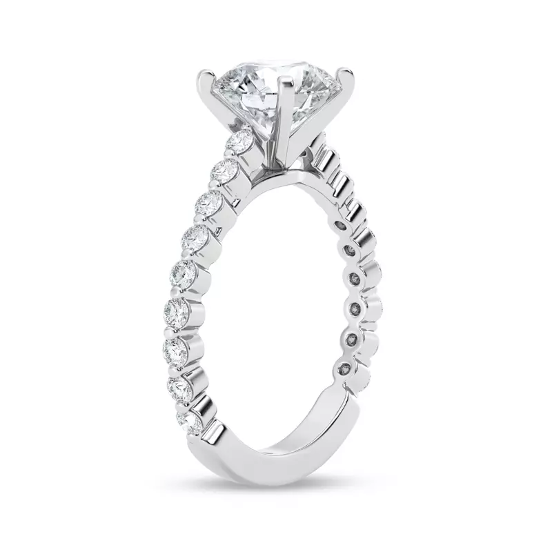 Platinum Tradition Shared Prong Pavé Cathedral Engagement Ring (1/2ct. tw.)