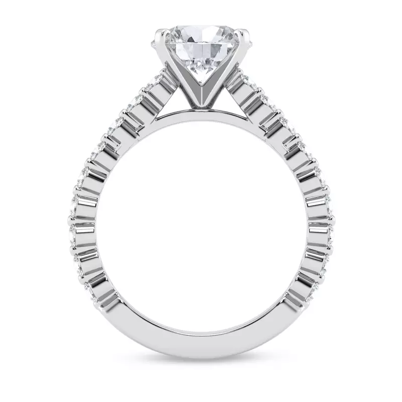 Platinum Tradition Shared Prong Pavé Cathedral Engagement Ring (1/2ct. tw.)