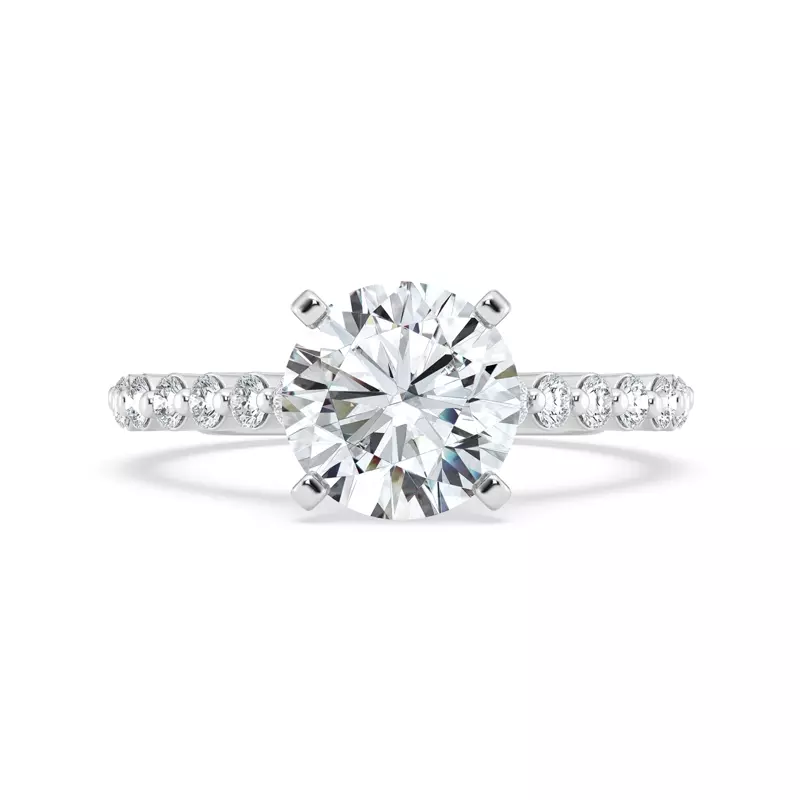 Signature Hearts & Arrows Shared Prong Cathedral Engagement Ring (1/2ct. tw.)
