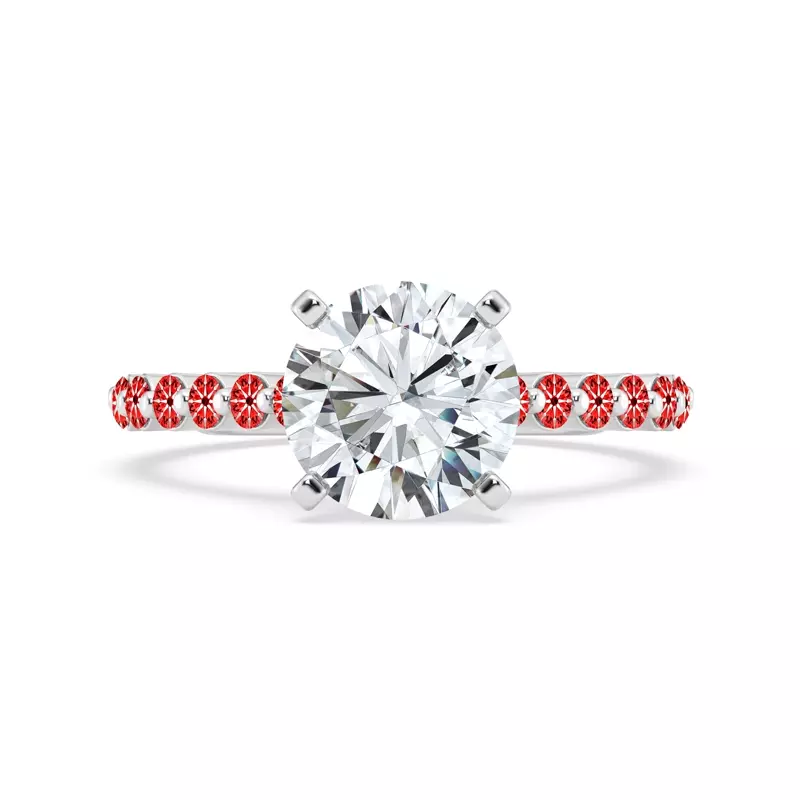 Platinum Signature Hearts & Arrows Shared Prong Cathedral Engagement Ring (1/2ct. tw.)