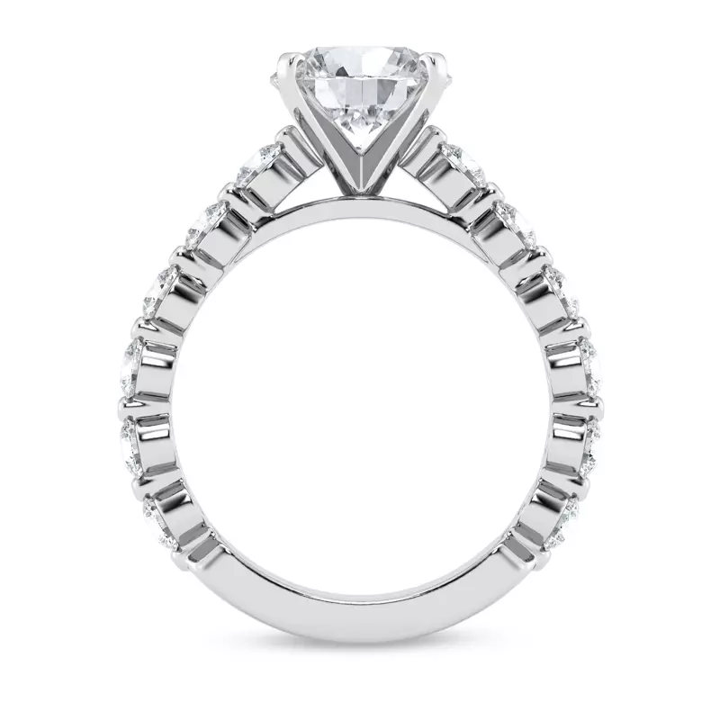 Platinum Tradition Shared Prong Pavé Cathedral Engagement Ring (.95ct. tw.)