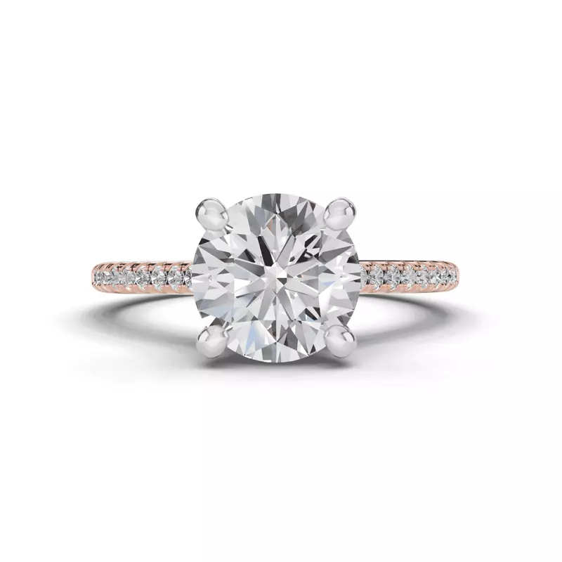 14K Rose Gold Tradition Pavé Cathedral Engagement Ring (.15ct. tw.)