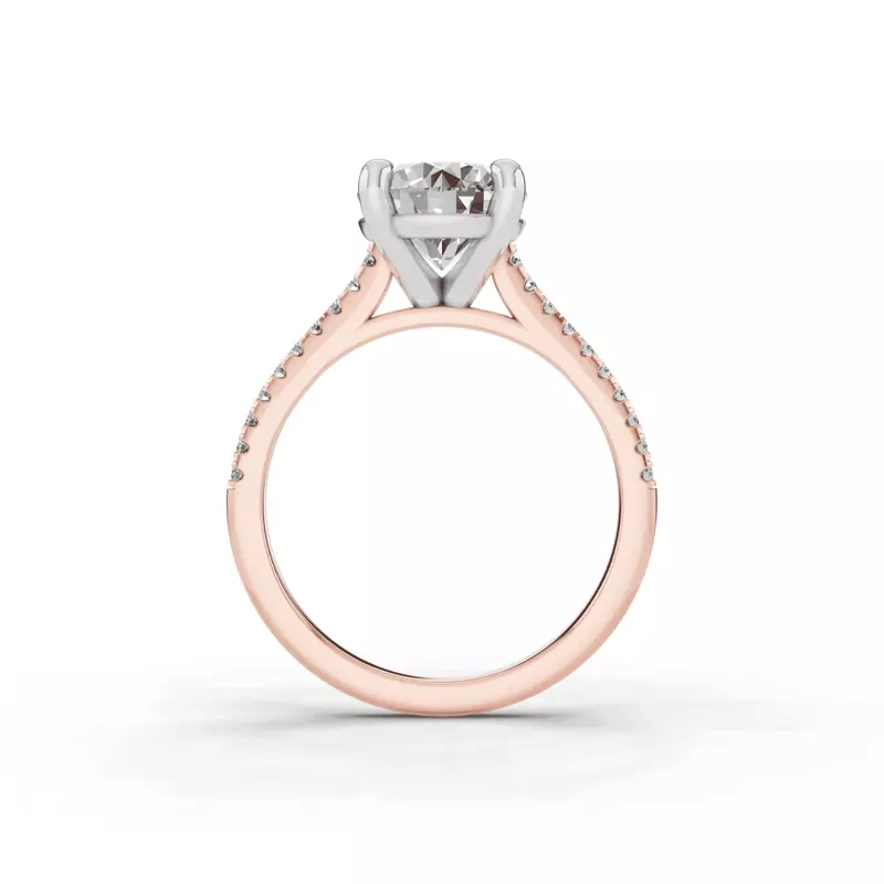 14K Rose Gold Tradition Pavé Cathedral Engagement Ring (.15ct. tw.)