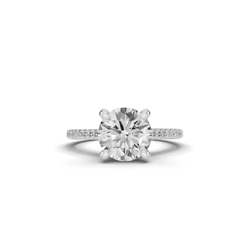 Signature Hearts & Arrows Classic Pavé Cathedral Engagement Ring (.15ct. tw.)